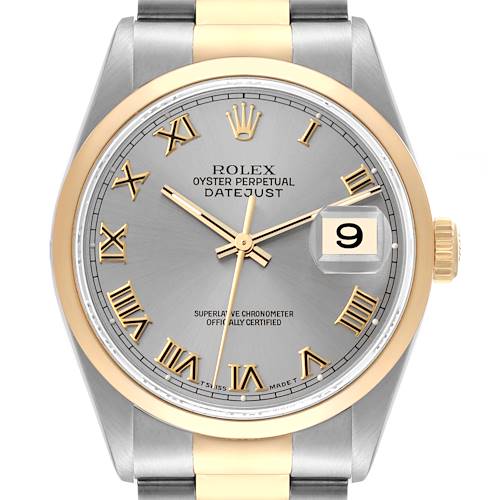 Photo of Rolex Datejust Steel Yellow Gold Slate Dial Mens Watch 16203