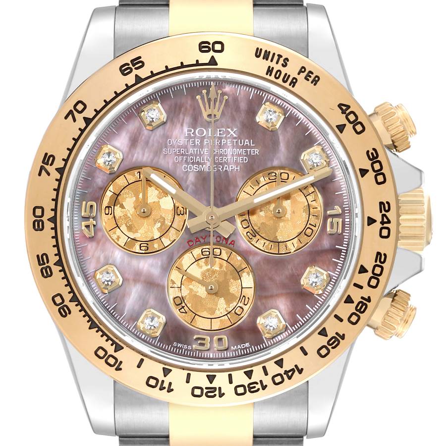 Rolex Daytona Steel Yellow Gold Mother Of Pearl Diamond Mens Watch 116503 SwissWatchExpo