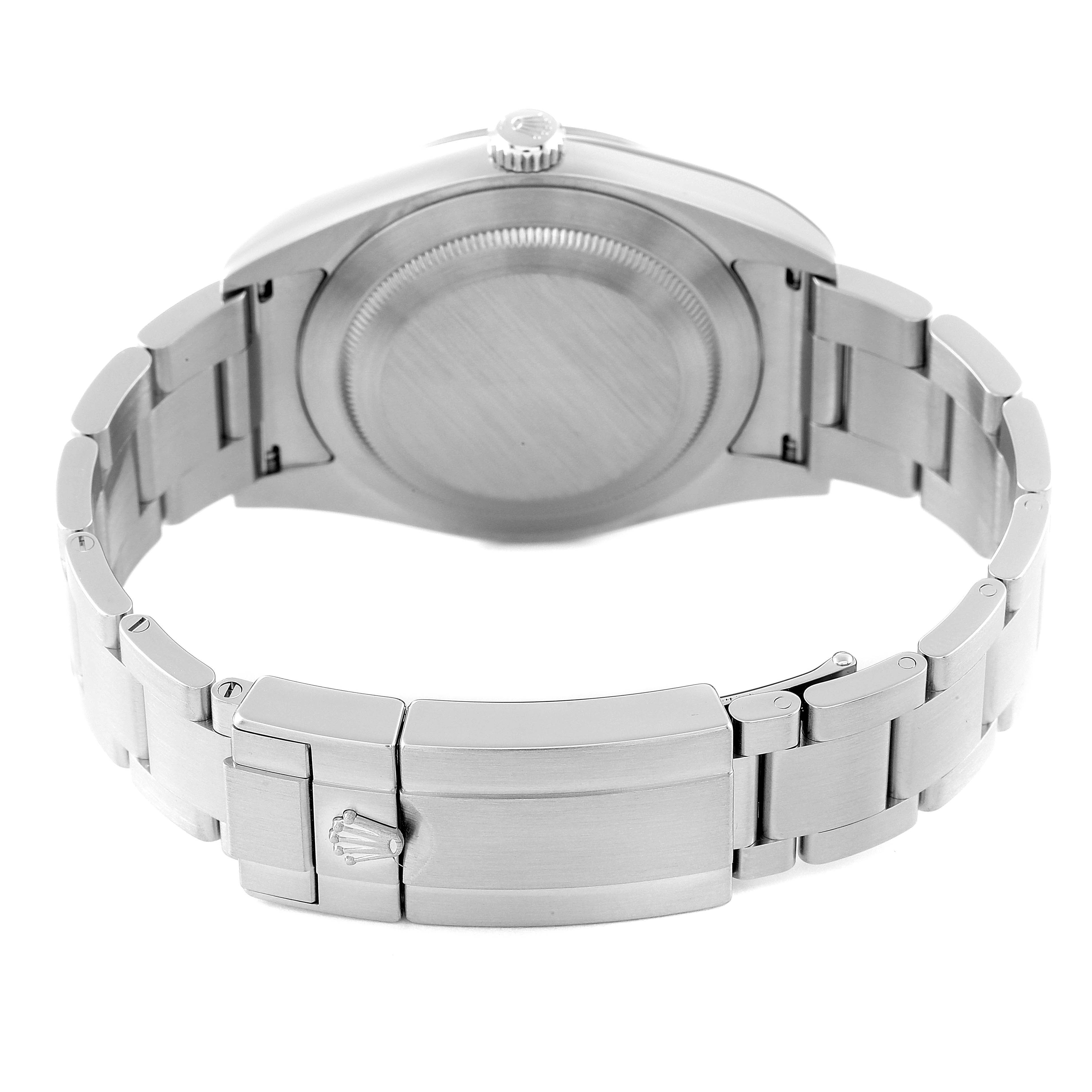 The image shows the back case and bracelet clasp of the Rolex Explorer 214270 Men
s Stainless Steel Black Dial 214270 Men
s Stainless Steel Black Dial watch from a rear angle.