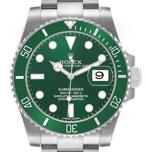 Photo of Rolex Submariner Hulk Steel Green Dial Bezel Mens Watch 116610LV