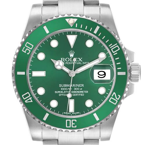 Photo of Rolex Submariner Hulk Steel Green Dial Bezel Mens Watch 116610LV Card