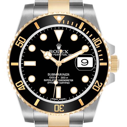 Photo of Rolex Submariner Steel Yellow Gold Diamond Mens Watch 116613 Card