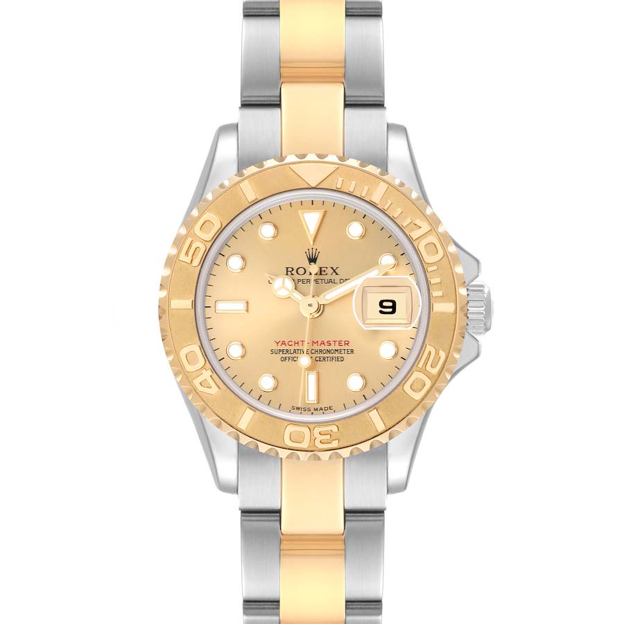 Rolex Yachtmaster 29 Steel Yellow Gold Champagne Dial Ladies Watch 169623 SwissWatchExpo