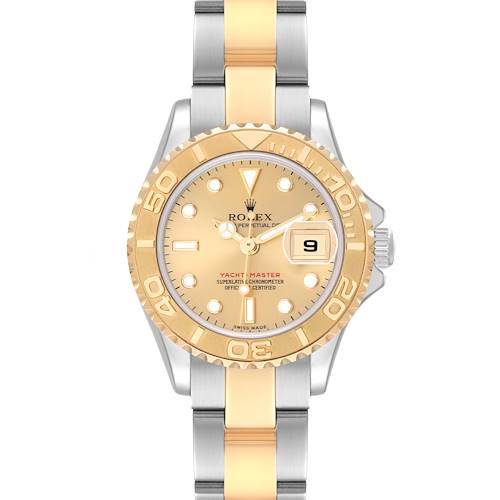 Photo of Rolex Yachtmaster 29 Steel Yellow Gold Champagne Dial Ladies Watch 169623