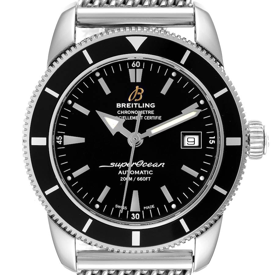Breitling Superocean Heritage 42 Mesh Bracelet Mens Watch A17321 Box Papers SwissWatchExpo