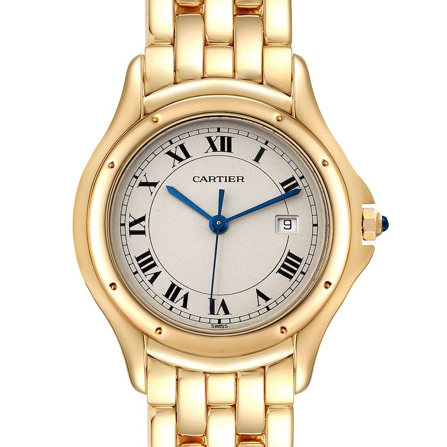 Cartier Cougar 18K Yellow Gold Silver Dial Ladies Watch 887904 SwissWatchExpo