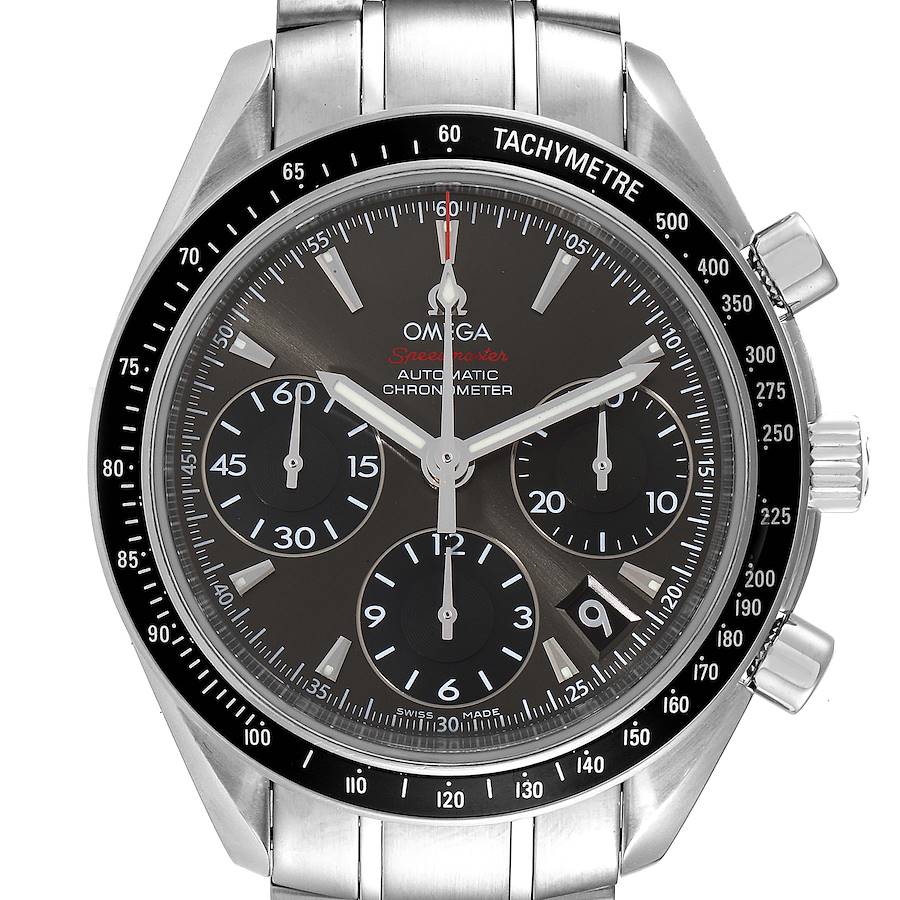 Omega Speedmaster Day Date Gray Dial Watch 323.30.40.40.06.001 Box Card SwissWatchExpo