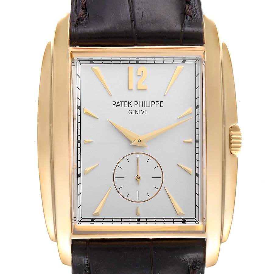 Patek Philippe Gondolo Small Seconds Yellow Gold Silver Dial Mens Watch 5124 SwissWatchExpo
