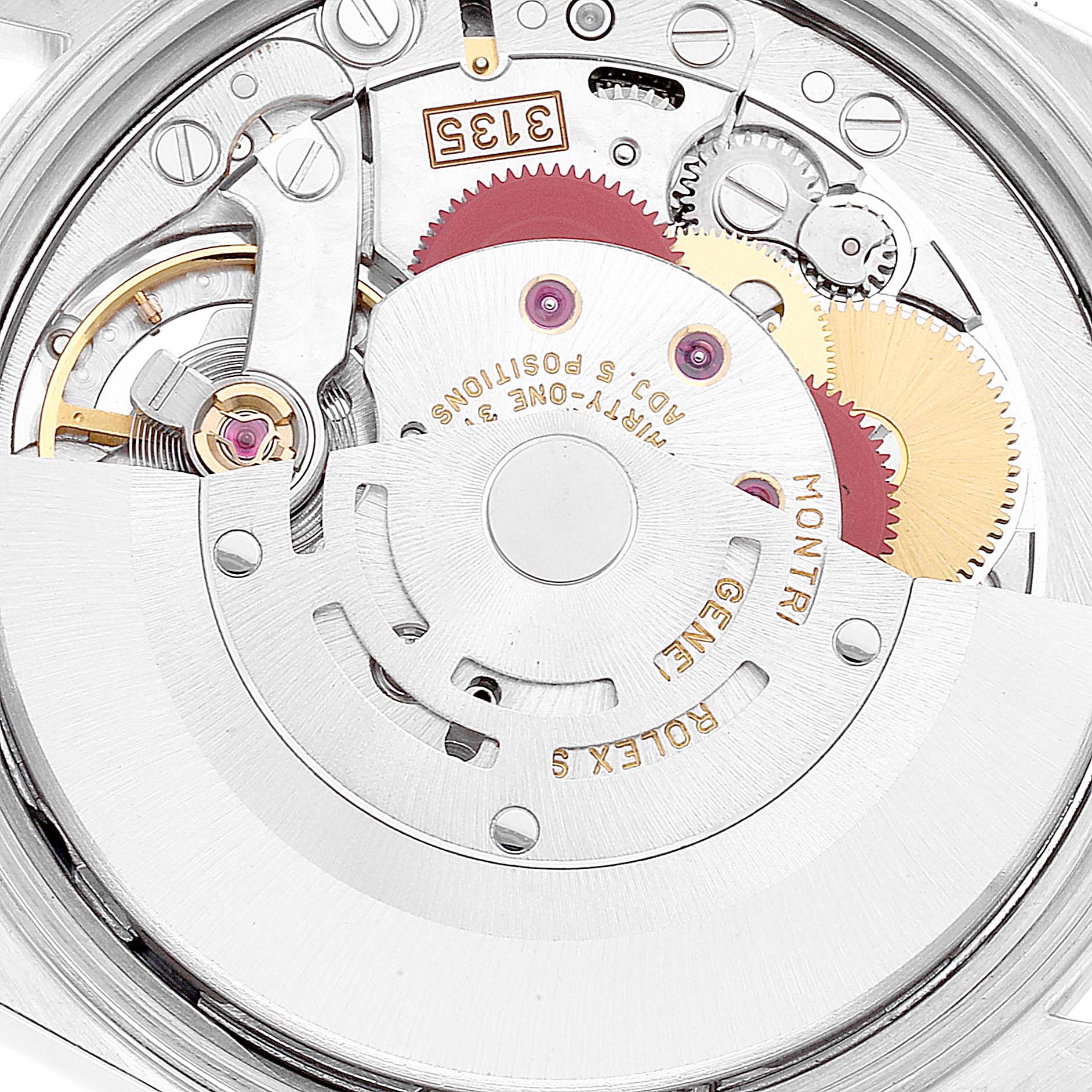 This image shows a close-up of the movement and internal mechanisms of a Rolex Date 15200 Men
s Stainless Steel Black Dial 15200 Men
s Stainless Steel Black Dial model watch.
