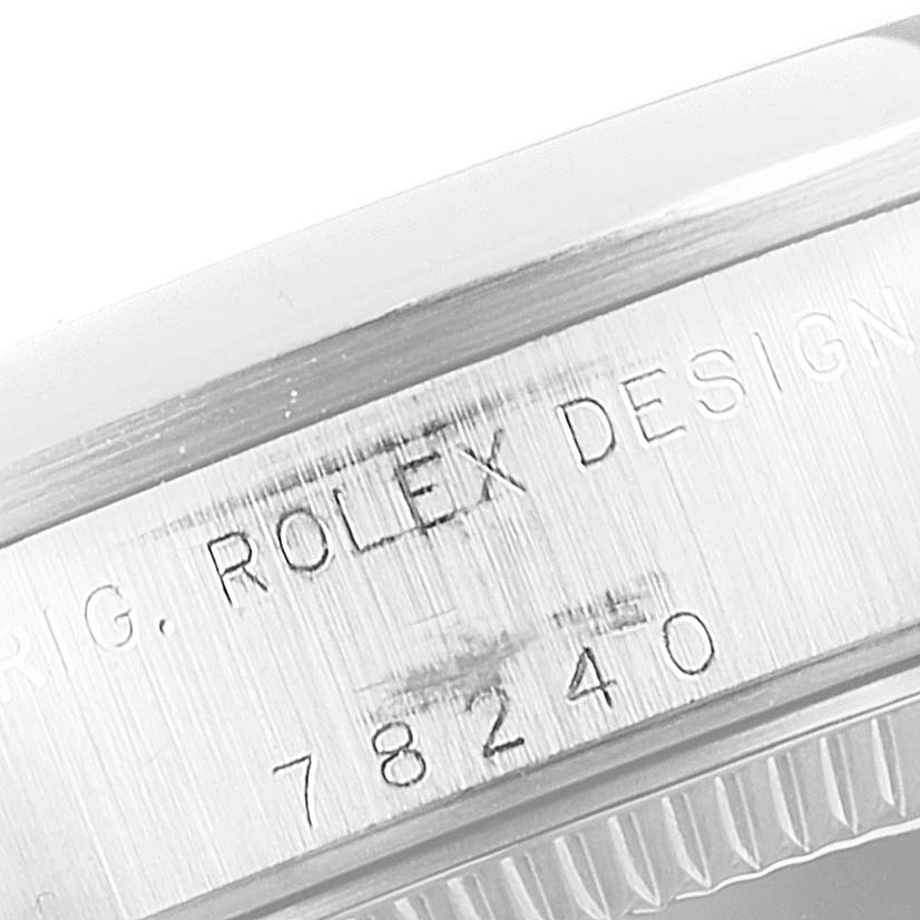 The image shows the engraved side of a Mid-Size Rolex watch case, focusing on the model number "78240."
