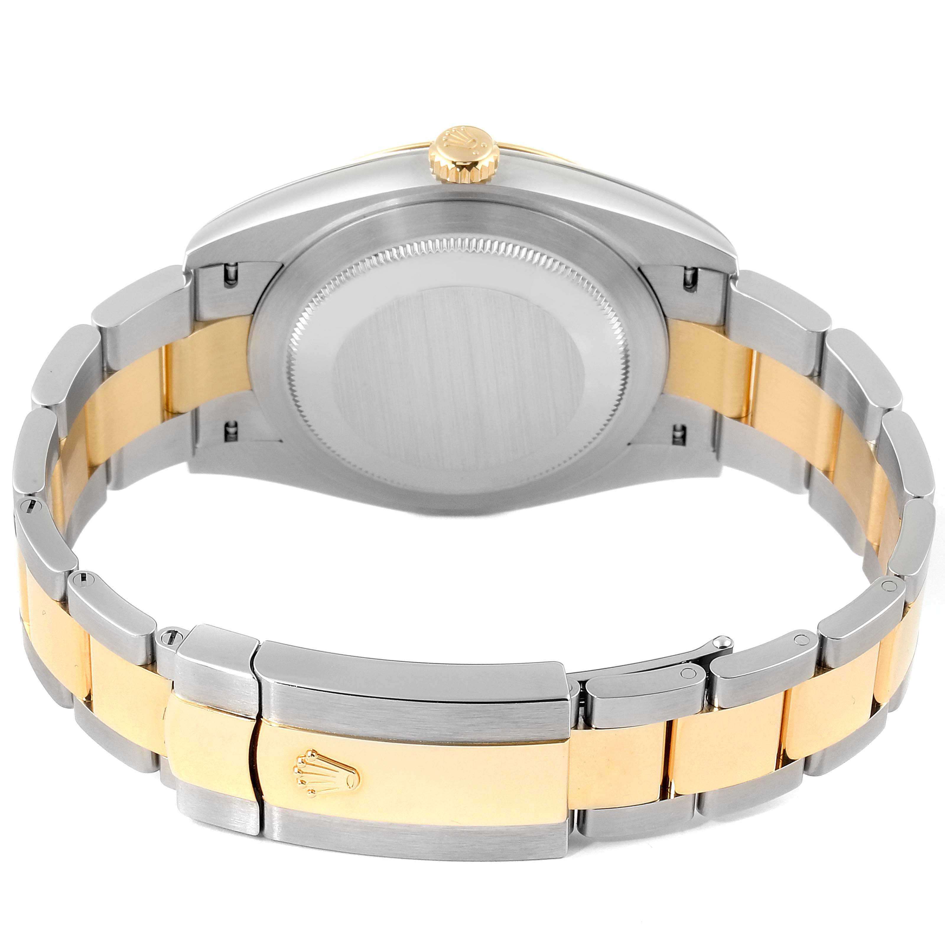 The image shows the case back, bracelet, and clasp of a Rolex Datejust 41 126333 Men's Steel and Gold (two tone) Grey Dial 126333 Men's Steel and Gold (two tone) Grey Dial watch from a rear angle.