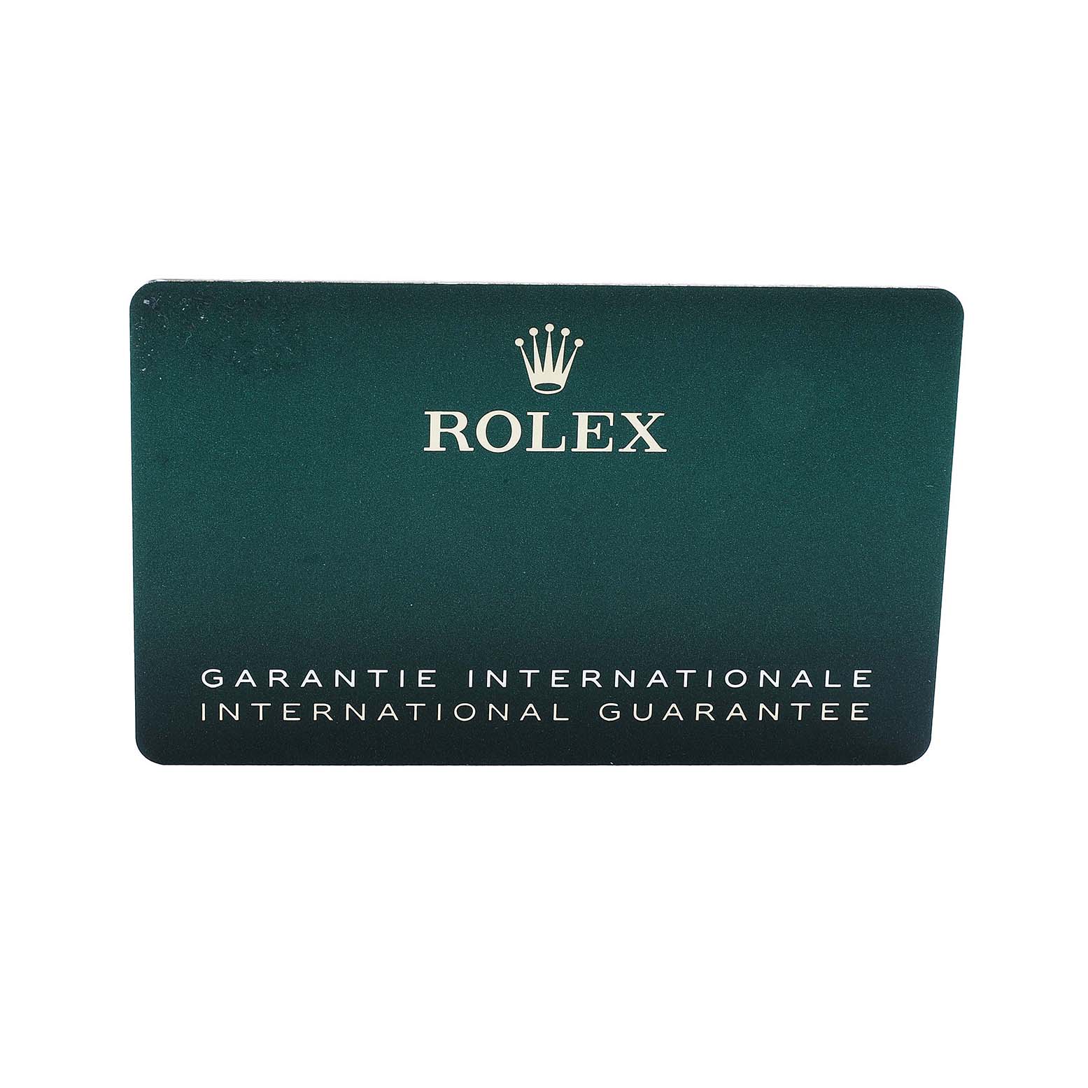 The image shows an International Guarantee card for the Rolex Explorer 226570 Men's Stainless Steel Black Dial model.