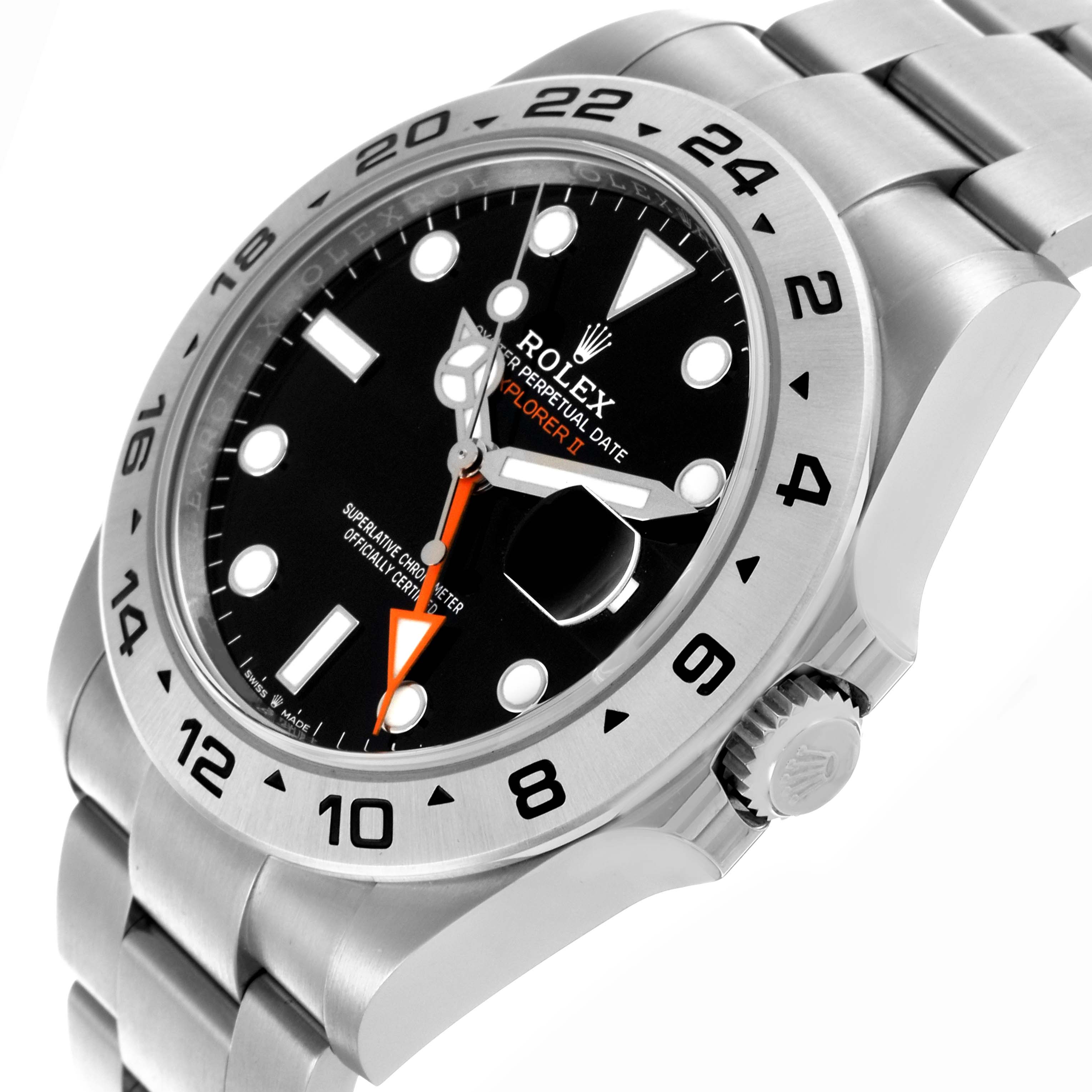The image shows a side angle of a Rolex Explorer 226570-0002 Men's Stainless Steel Black Dial 226570-0002 Men's Stainless Steel Black Dial watch, highlighting the bezel, dial, and crown.