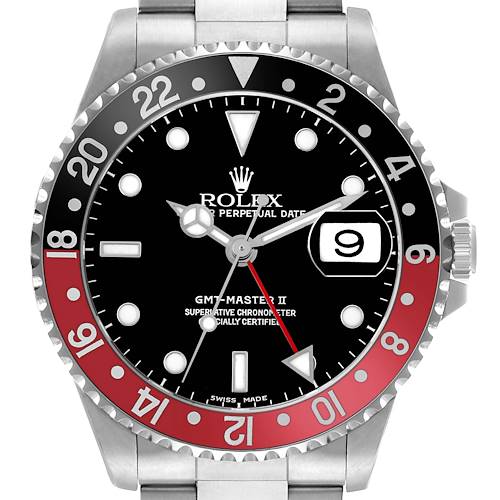 Photo of Rolex GMT Master II Steel Black Red Coke Bezel Mens Watch 16710