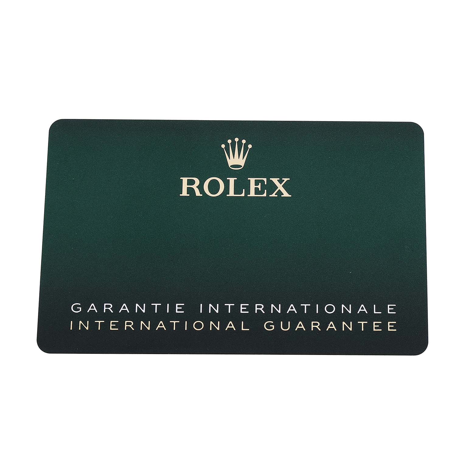 The image shows the Rolex International Guarantee card for the GMT-Master model.