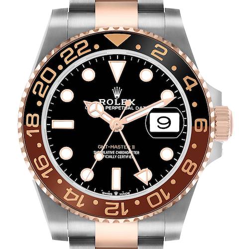 Photo of Rolex GMT Master II Steel Rose Gold Root Beer Bezel Mens Watch 126711 Card