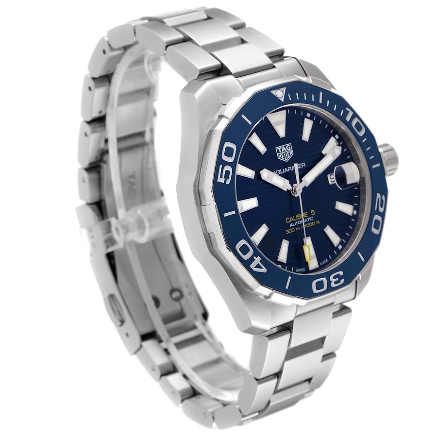 TAG Heuer Aquaracer Calibre 5 Automatic Mens Blue Steel & Yellow