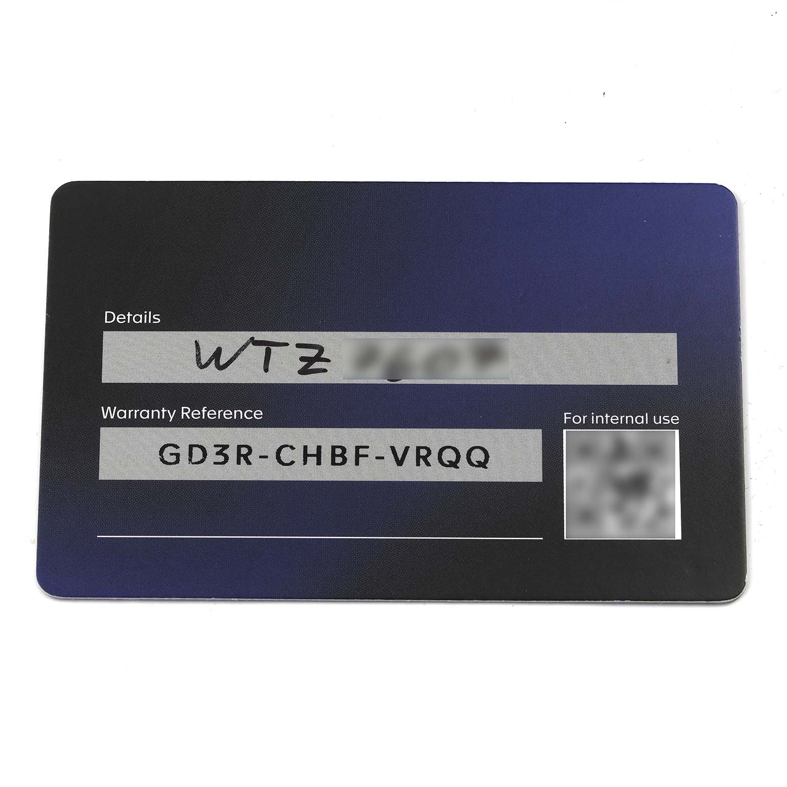 This image shows a warranty card for the Tag Heuer Carrera CBS2011.FC6529 Men's Stainless Steel Silver Dial CBS2011.FC6529 Men's Stainless Steel Silver Dial model, featuring details and a reference number.