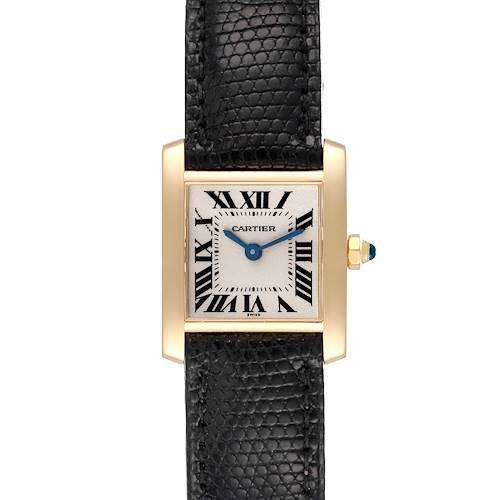 Photo of Cartier Tank Francaise Yellow Gold Black Strap Ladies Watch W5000256