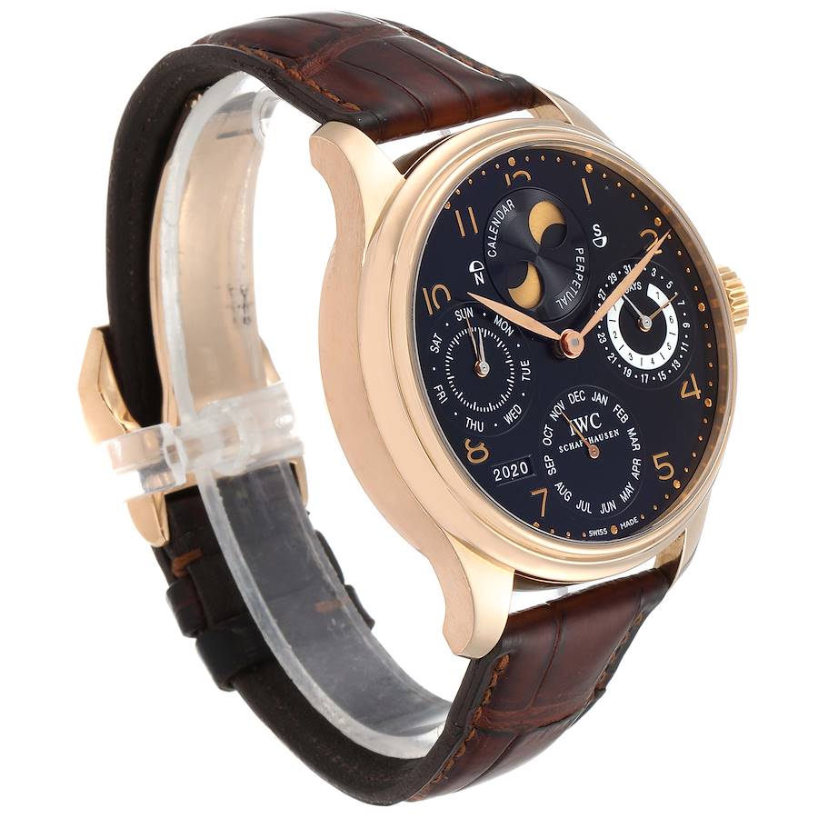 IWC Portuguese Perpetual Calendar Moonphase Rose Gold Mens Watch