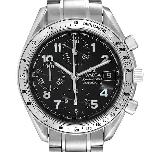 Photo of Omega Speedmaster Date Black Arabic Dial Steel Mens Watch 3513.52.00