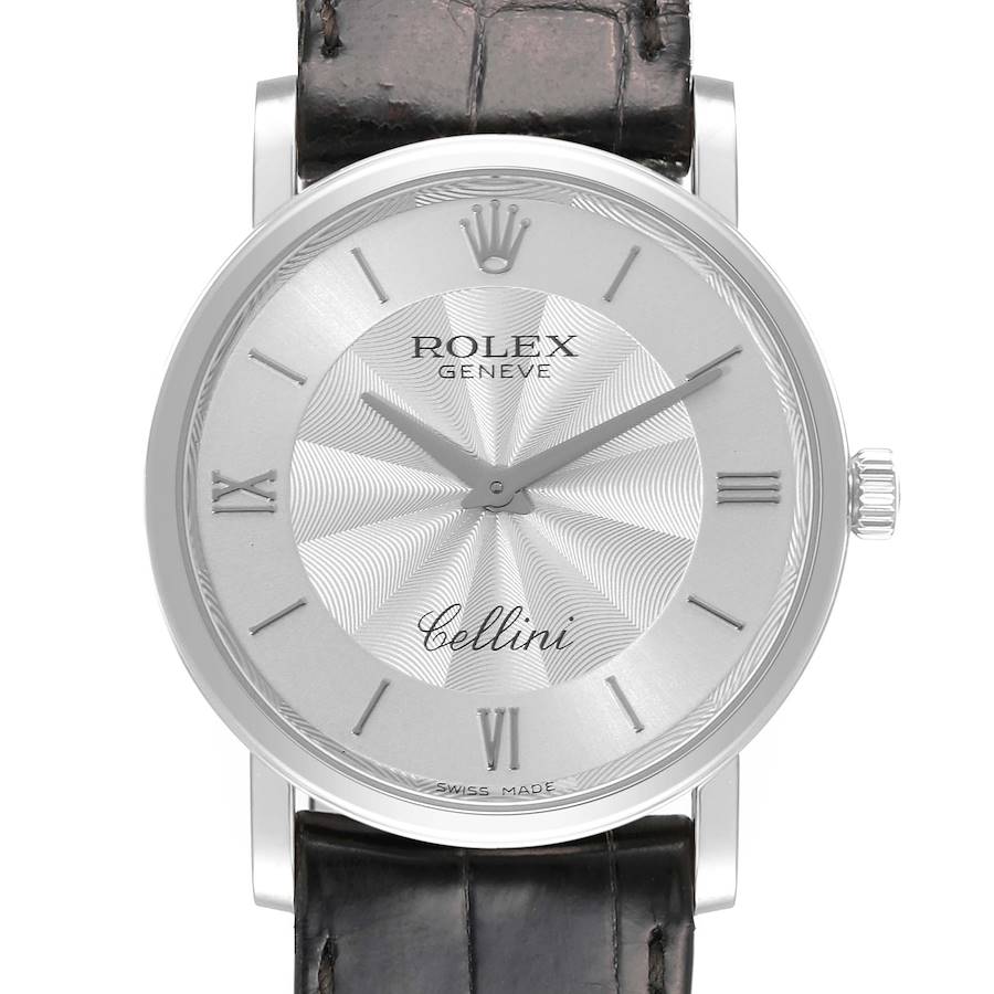Rolex Cellini Classic White Gold Decorated Silver Dial Mens Watch 5115 Unworn SwissWatchExpo