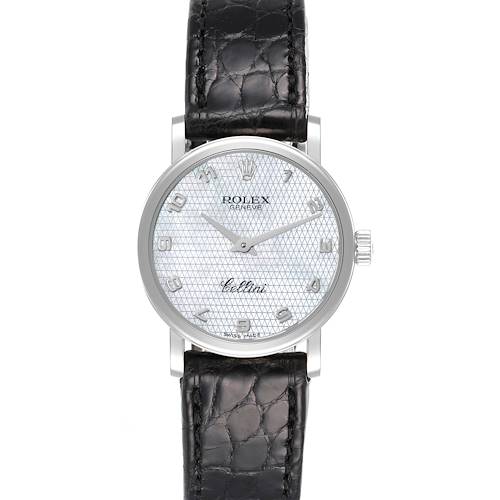 Photo of Rolex Cellini Classic White Gold Mother Of Pearl Dial Ladies Watch 6110 Unworn