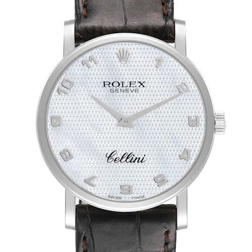 Photo of Rolex Cellini Classic White Gold Mother Of Pearl Dial Mens Watch 5115 Unworn