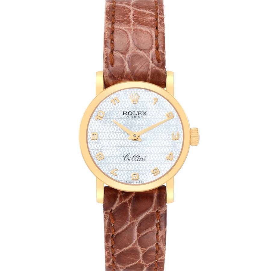 Rolex Cellini Classic Yellow Gold Mother Of Pearl Dial Ladies Watch 6110 Unworn SwissWatchExpo