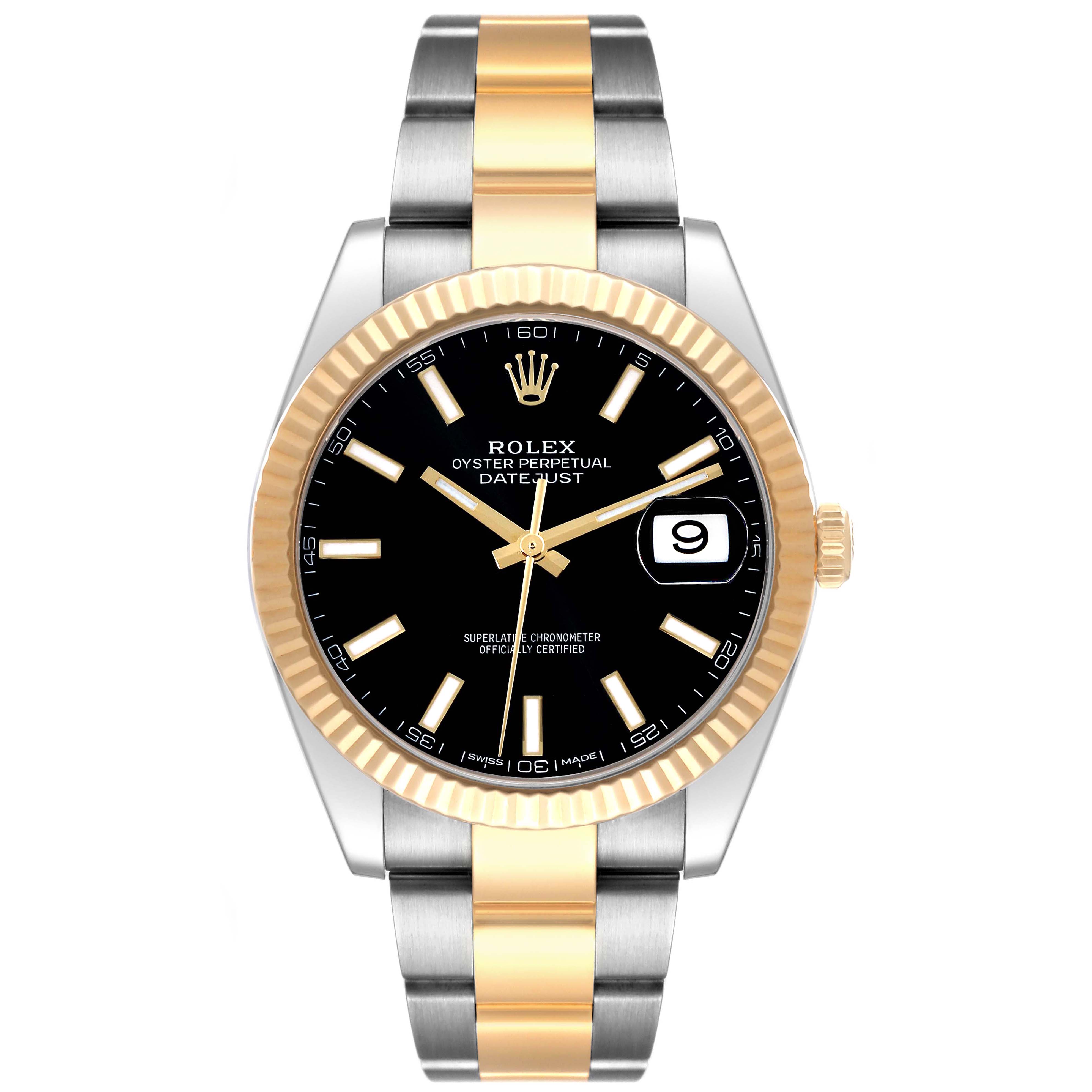 Rolex Datejust 41 Steel Yellow Gold Black Dial Mens Watch 126333 ...