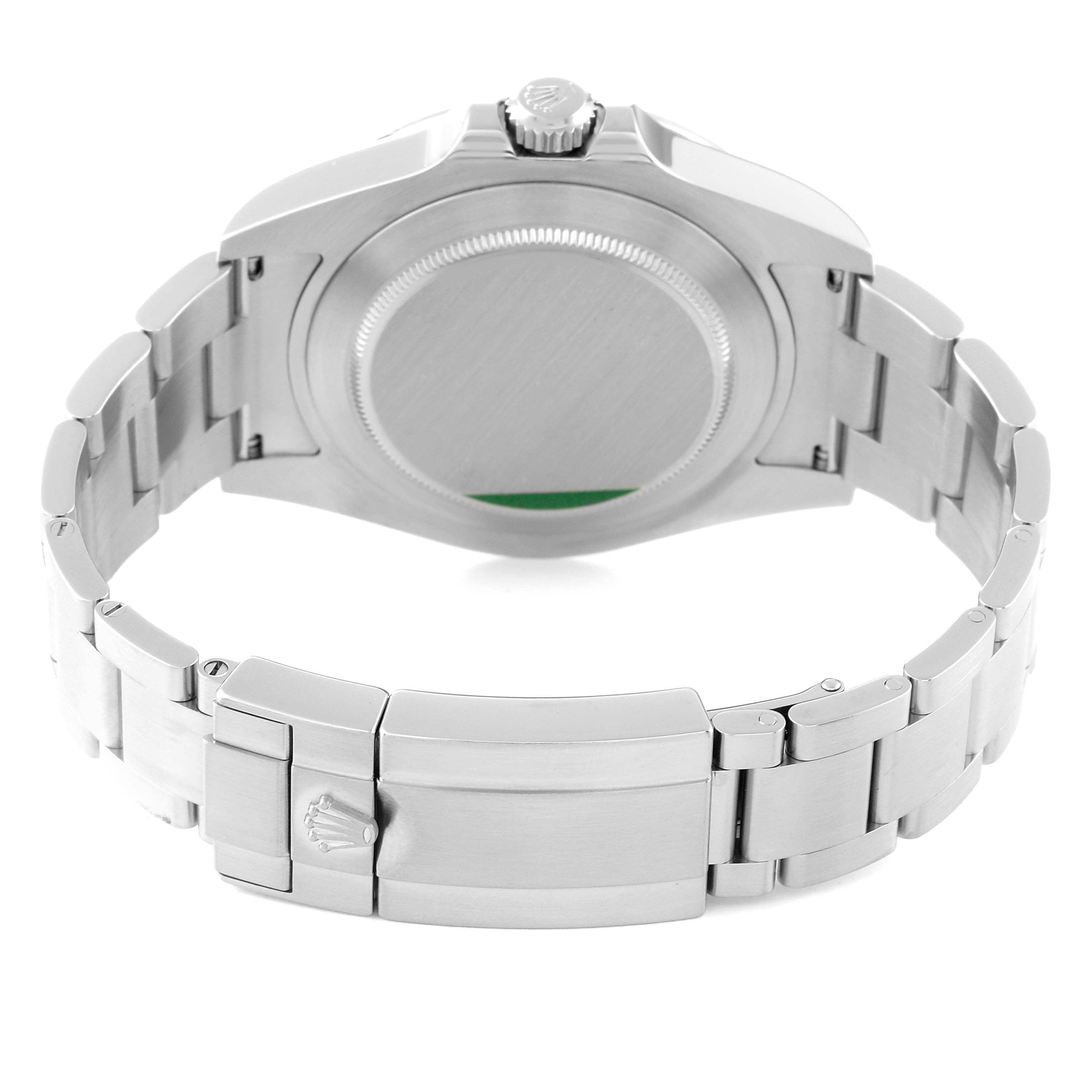 The image shows the back view of the Rolex Explorer 216570 Men's Stainless Steel White Dial 216570 Men's Stainless Steel White Dial model, highlighting the caseback, bracelet, and clasp.