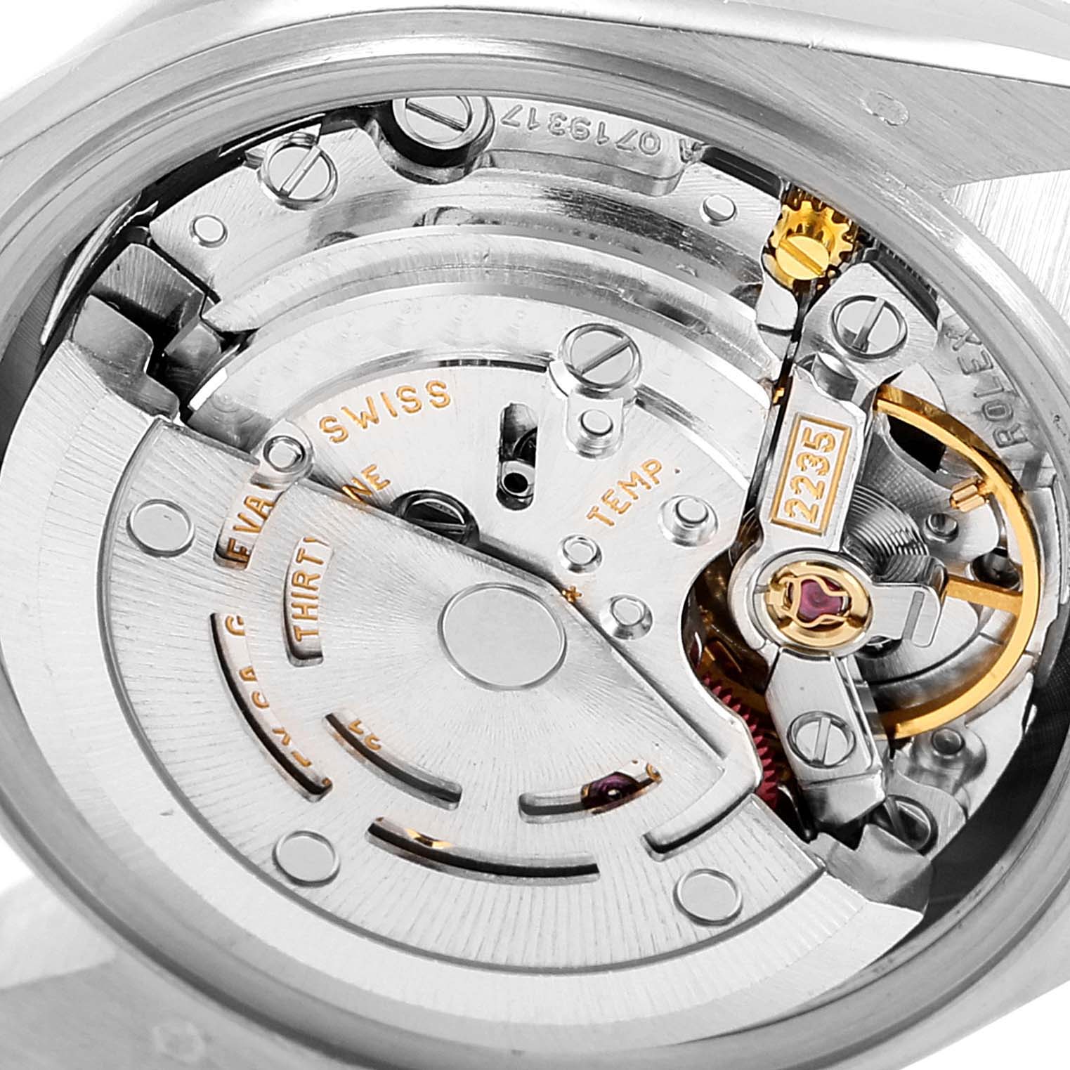 This image shows a detailed close-up of the internal movement mechanism of a Rolex President 79179 Women's White Gold Silver Dial 79179 Women's White Gold Silver Dial model watch.