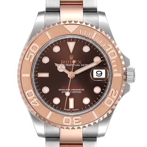Photo of NOT FOR SALE Rolex Yachtmaster 37 Midsize Steel Rose Brown Dial Gold Mens Watch 268621 PARTIAL PAYMENT - EXCHANGE
