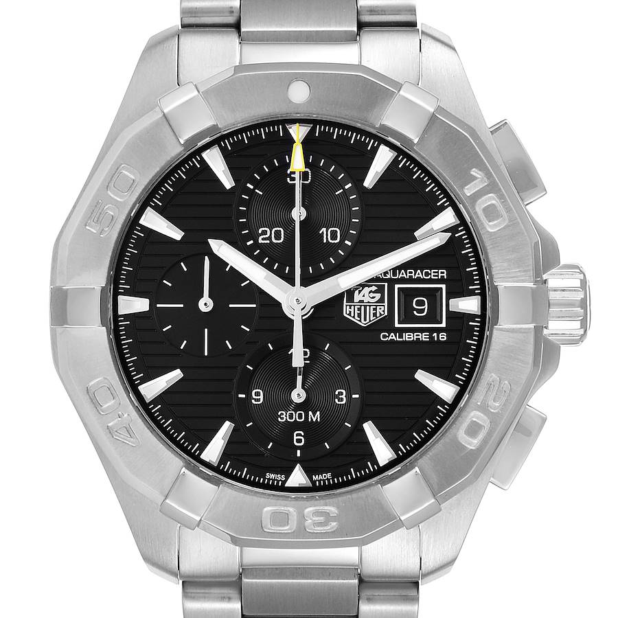 Tag Heuer Aquaracer Black Dial Steel Mens Watch CAY2110 Card SwissWatchExpo