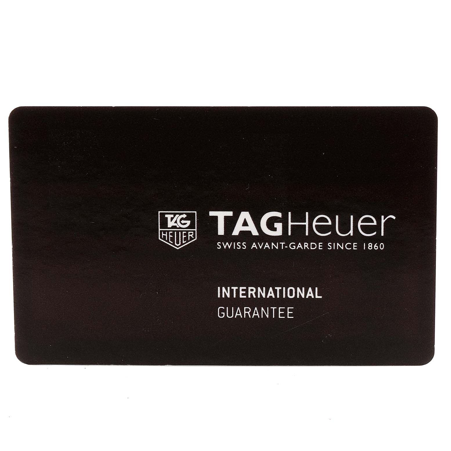 The image shows the international guarantee card for the Tag Heuer Aquaracer CAY2110.BA0927 Men
s Stainless Steel Black Dial CAY2110.BA0927 Men
s Stainless Steel Black Dial model.