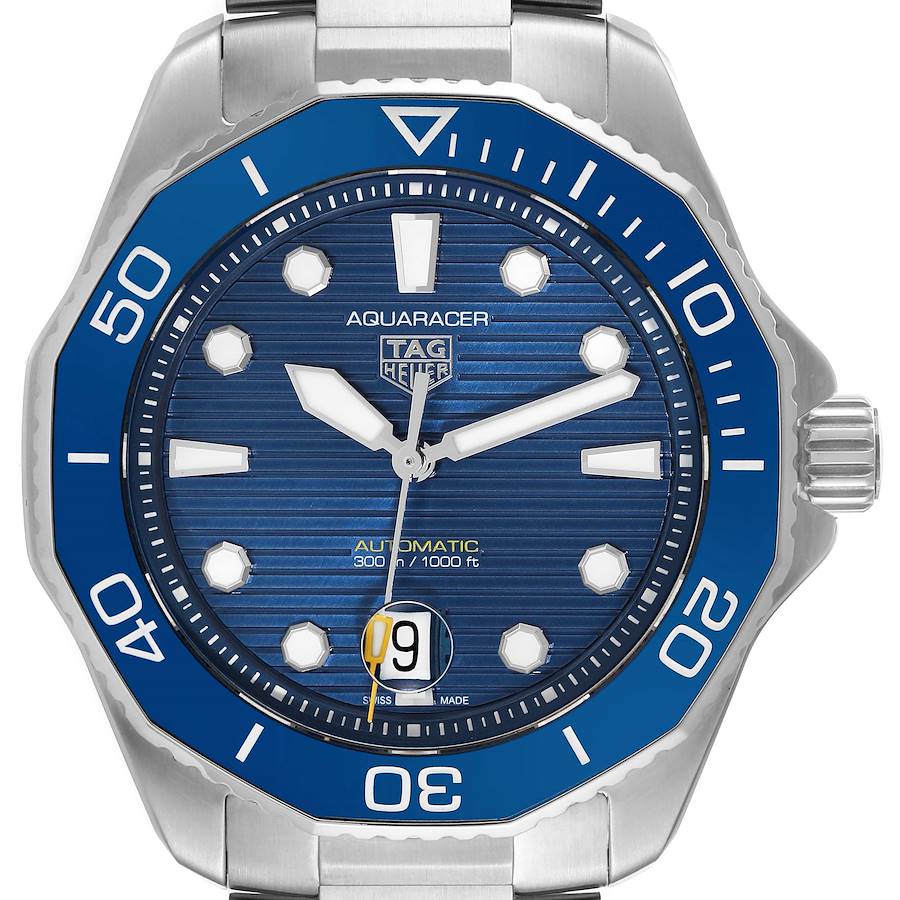 Tag Heuer Aquaracer Professional 300 Blue Dial Steel Mens Watch WBP201B Box Card SwissWatchExpo