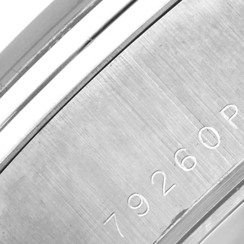The image shows a close-up of the case back or edge of the Tudor Tiger 79260 Men's Stainless Steel White Dial 79260 Men's Stainless Steel White Dial watch, highlighting the engraved model number.