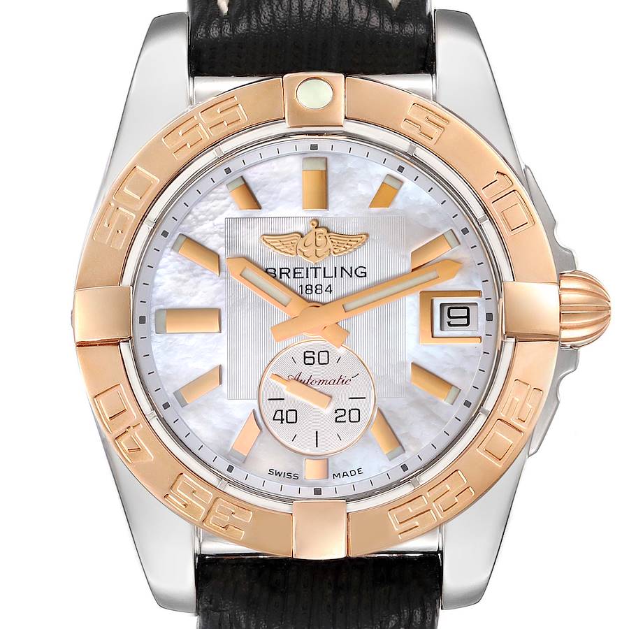 Breitling Galactic 36 Stainless Steel Rose Gold Mother of Pearl Dial Mens Watch C37330 SwissWatchExpo