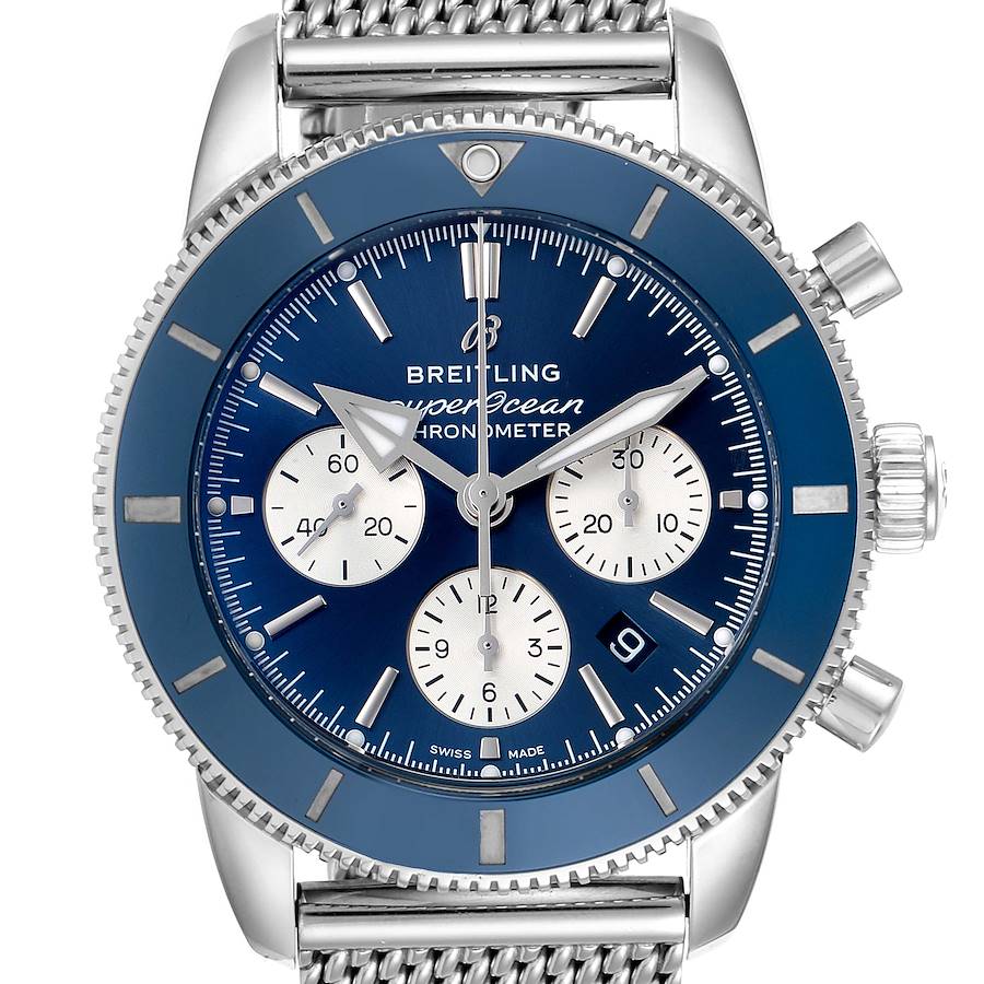Breitling SuperOcean Heritage II B01 Blue Dial Steel Mens Watch AB0162 SwissWatchExpo