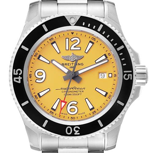 Photo of Breitling Superocean II Yellow Dial Steel Mens Watch A17367 Unworn
