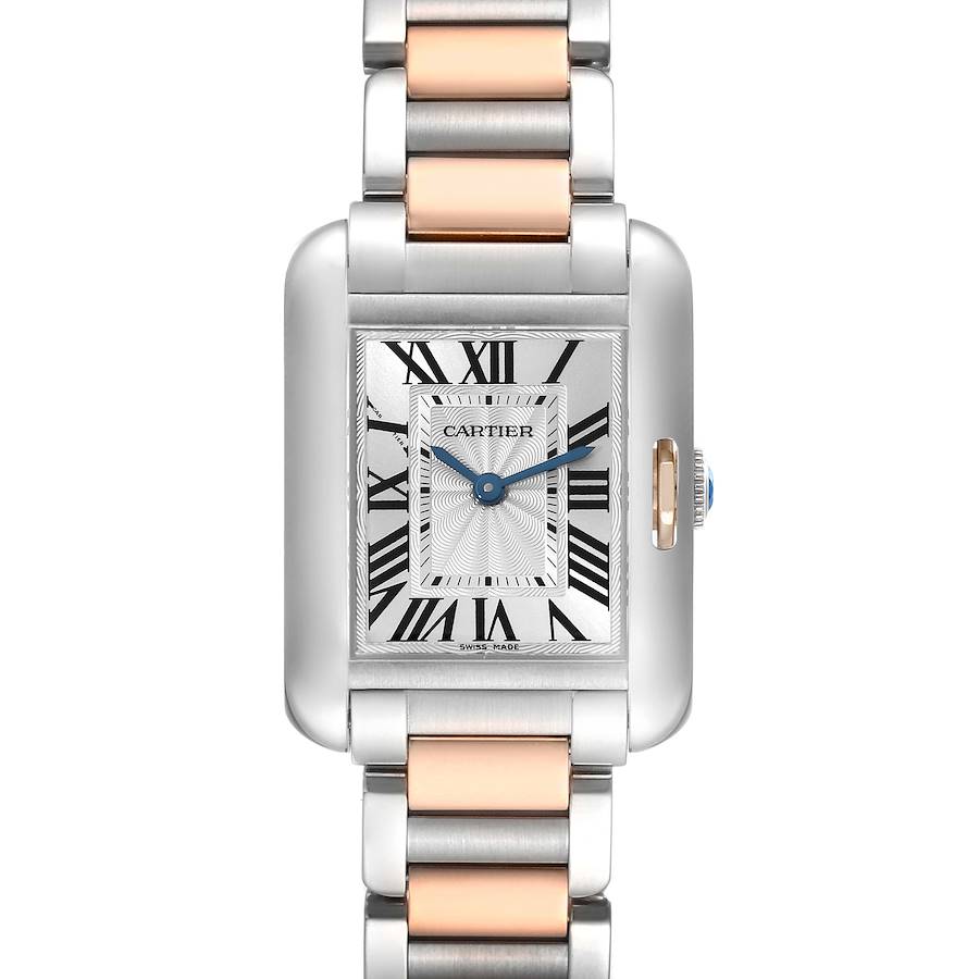 Cartier Tank Anglaise Small Steel Rose Gold Ladies Watch W5310019 Papers SwissWatchExpo