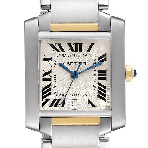 Photo of Cartier Tank Francaise Steel Yellow Gold Large Mens Watch W51005Q4