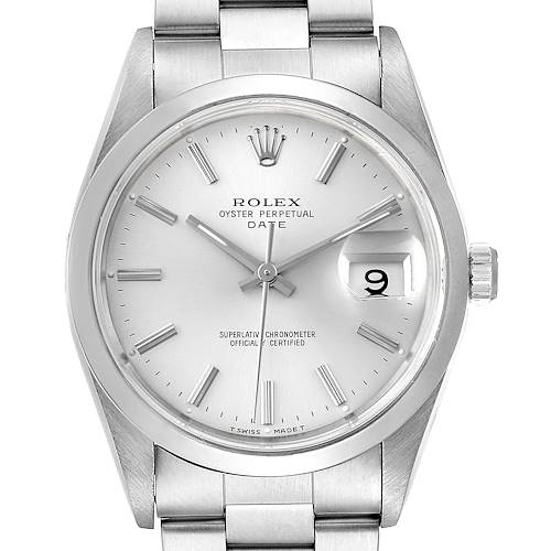 Photo of Rolex Date Silver Dial Oyster Bracelet Automatic Mens Watch 15200