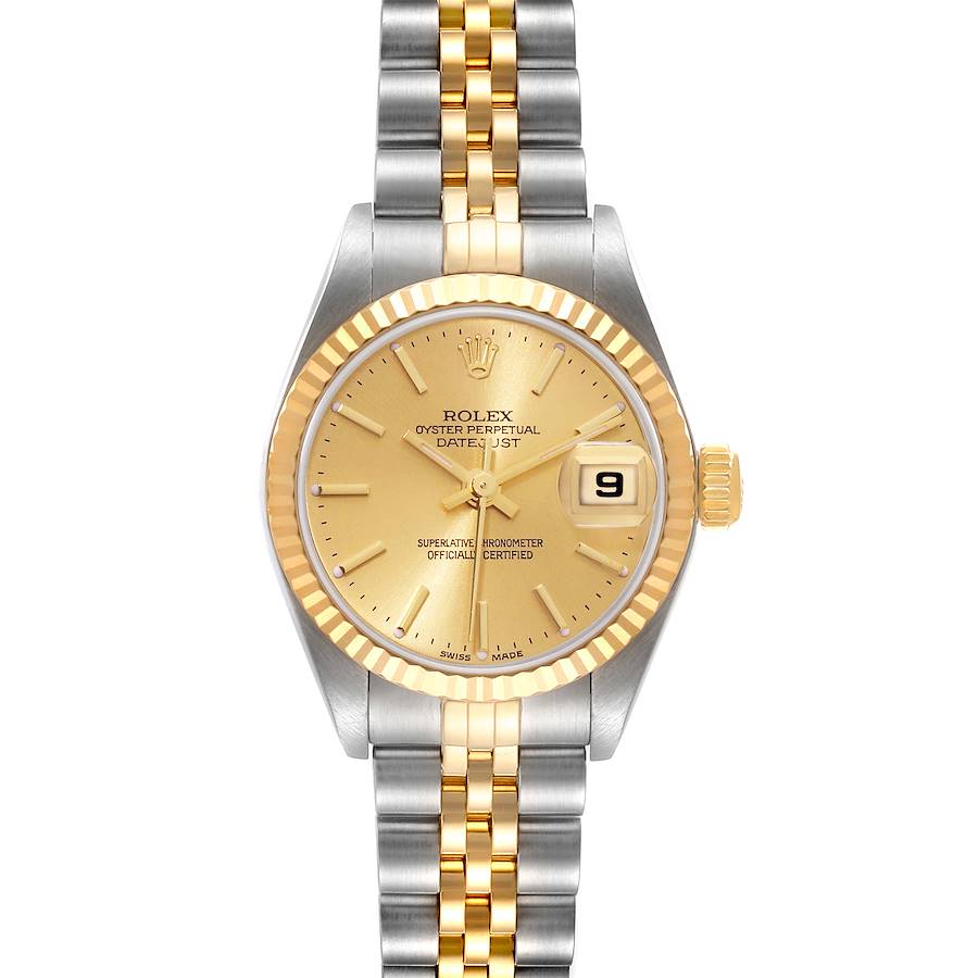 Rolex Datejust Steel Yellow Gold Champagne Dial Ladies Watch 79173 SwissWatchExpo
