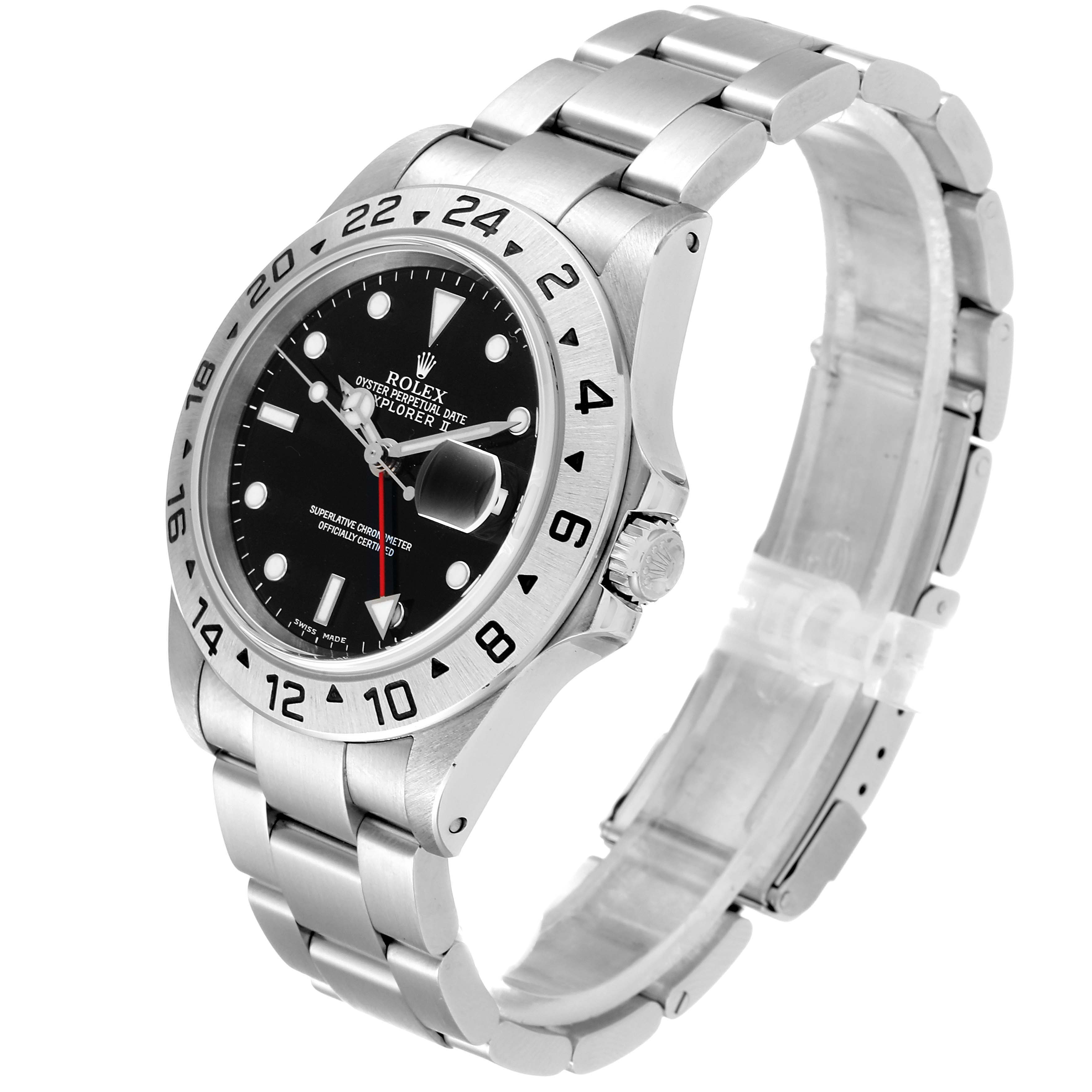 The Rolex Explorer 16570 Men
s Stainless Steel Black Dial 16570 Men
s Stainless Steel Black Dial watch is displayed at a three-quarter angle, showing the dial, bezel, crown, and the bracelet.