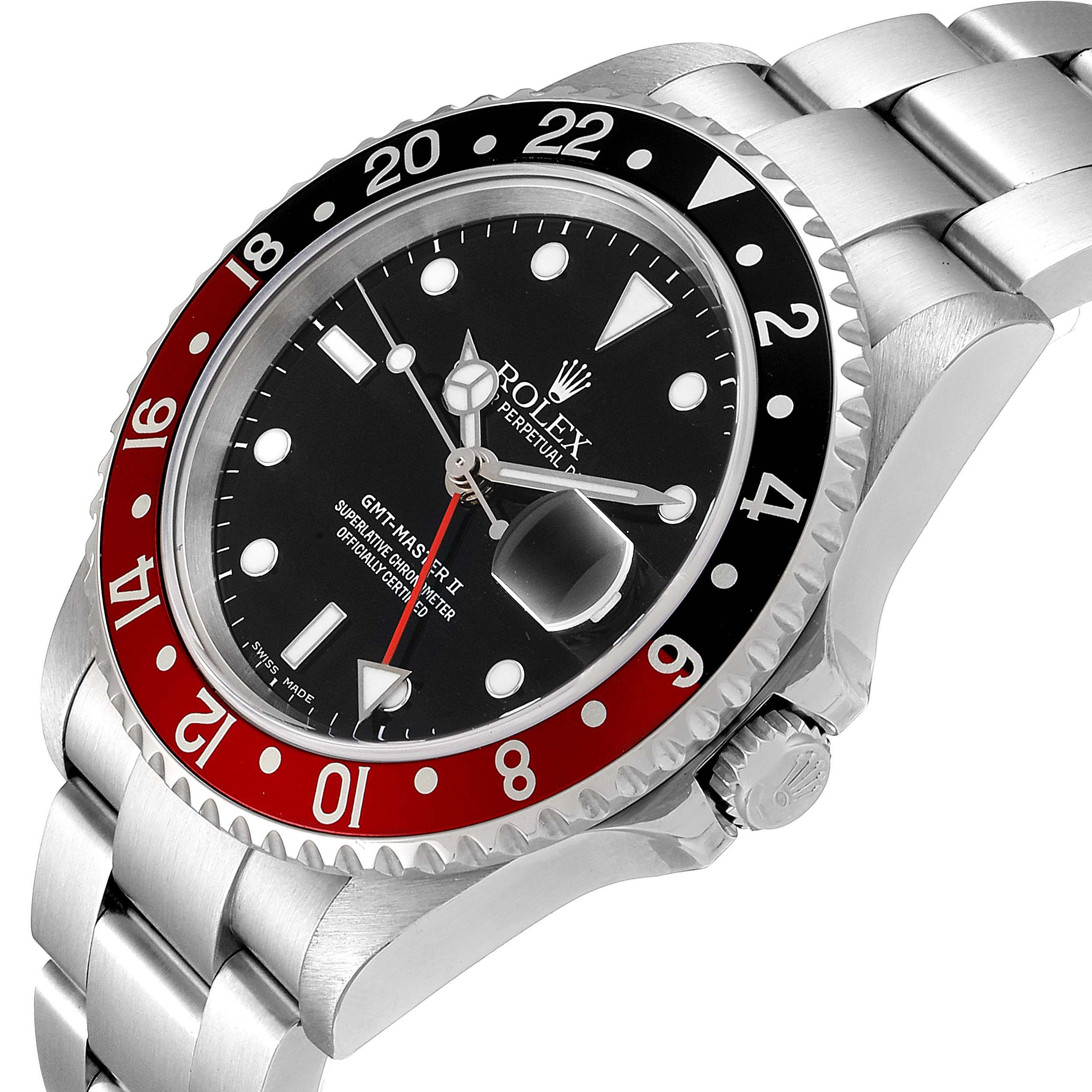 The image shows a Rolex GMT-Master 16710 Men's Stainless Steel Black Dial 16710 Men's Stainless Steel Black Dial II watch from a three-quarter angle, highlighting the bezel, bracelet, and crown.
