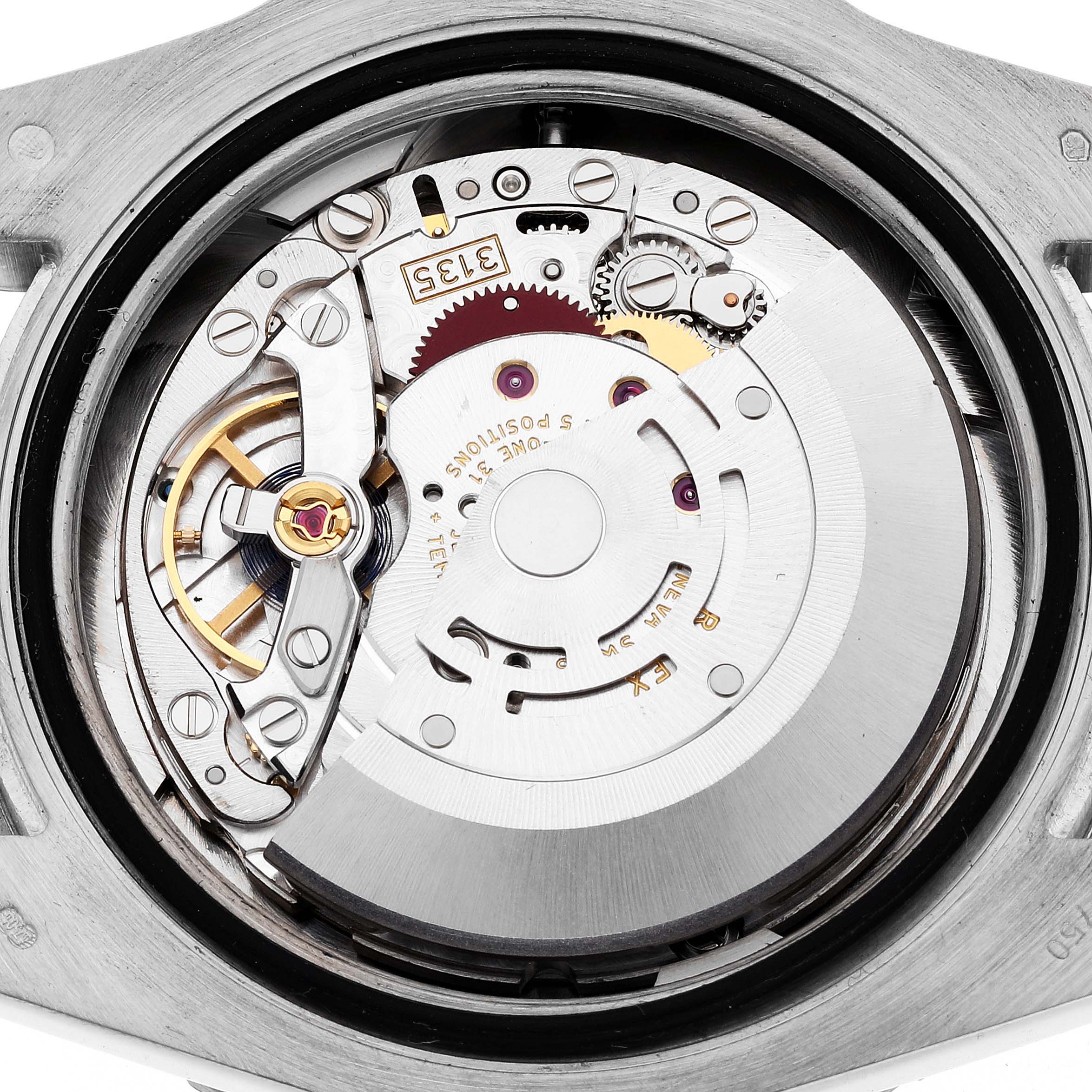 This image shows a close-up of the internal movement mechanism of a Rolex Submariner 116619 Men's White Gold Blue Dial 116619 Men's White Gold Blue Dial watch, viewed from the back.