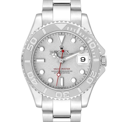 Photo of Rolex Yachtmaster 35 Midsize Steel Platinum Mens Watch 168622