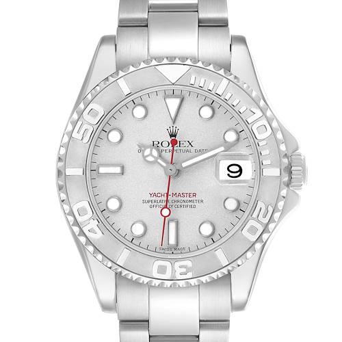 Photo of Rolex Yachtmaster 35 Midsize Steel Platinum Mens Watch 168622