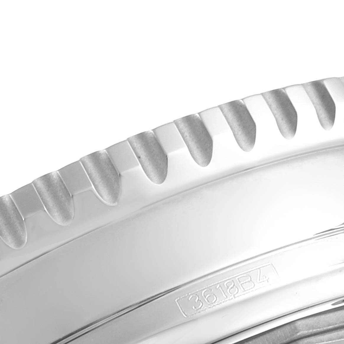 This close-up image shows the bezel and part of the case of the Breitling Navitimer A13324 Men
s Stainless Steel Blue Dial A13324 Men
s Stainless Steel Blue Dial watch.